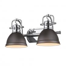 3602-BA2 CH-RBZ - Duncan 2 Light Bath Vanity in Chrome with Rubbed Bronze Shades
